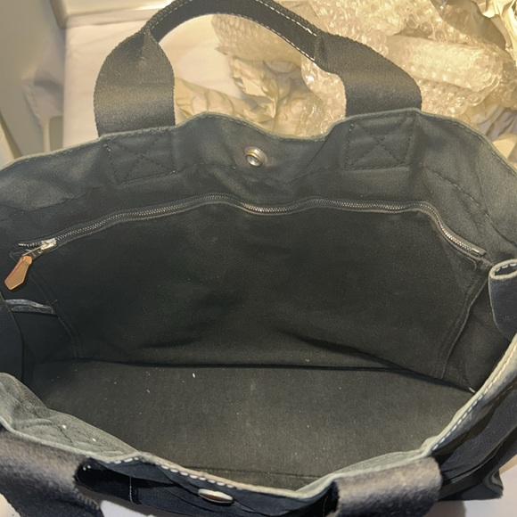 Authentic HERMES Fourre Tout MM Hand Tote Bag Canvas Black GUC - Picture 13 of 15